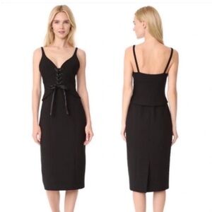 Cinq a Sept Demia Lace Up Corset Midi Dress